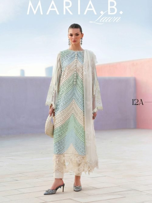 Maria.B Luxury Lawn - Buttercream Yellow Embroidered Suit