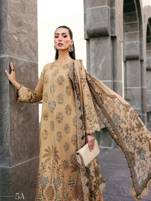 Maria.B Luxury Lawn - Gold Amber Embroidered Suit